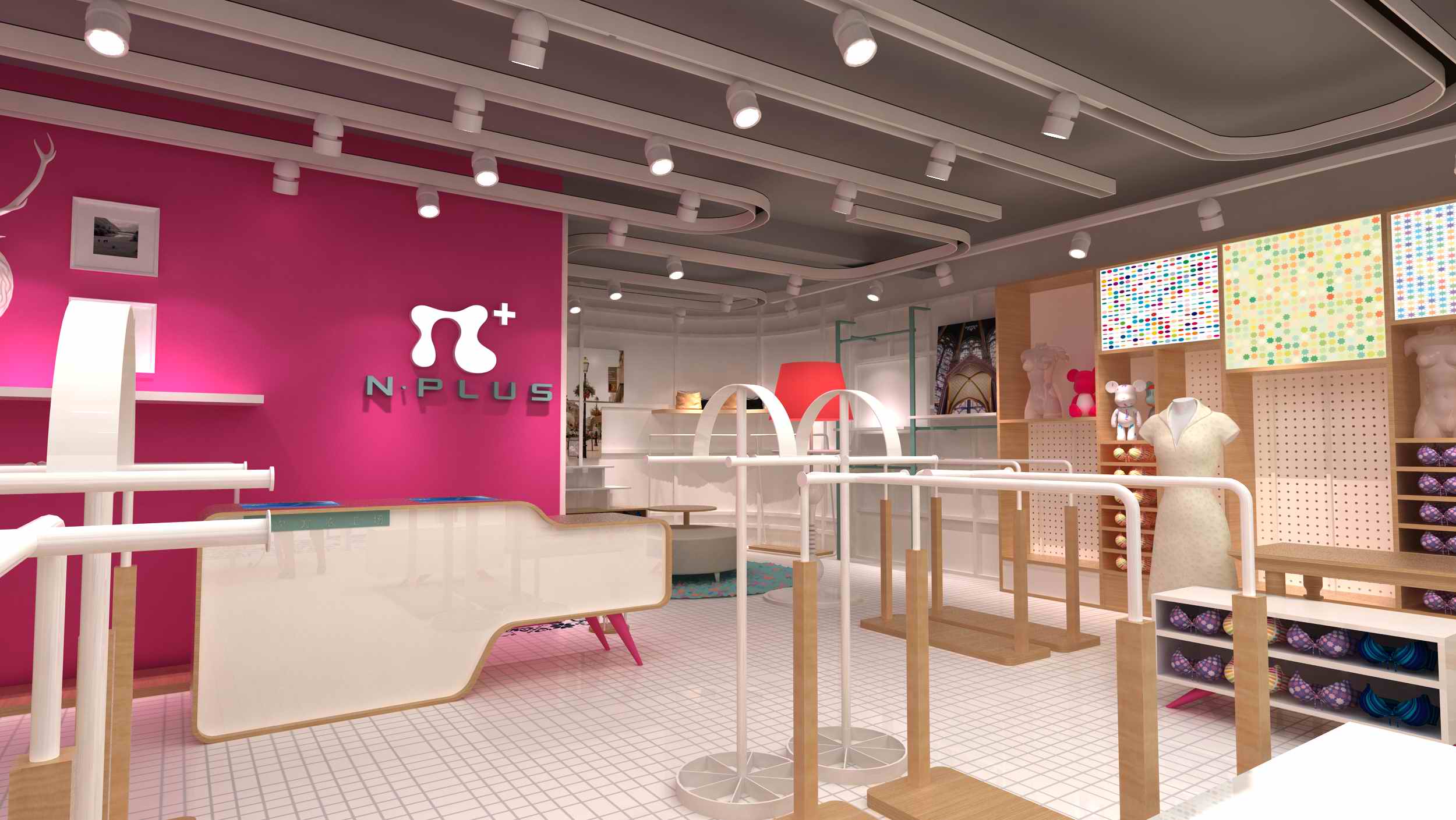 內衣店展柜展示設計N次方效果圖(圖1)