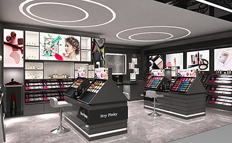 3CE化妝品展柜彩妝展柜設計(圖1)
